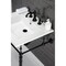 Fauceture KVPB25227W8MB 25-Inch Console Sink with Brass Legs (8-Inch, 3 Hole), White/Matte Black KVPB25227W8MB - alternate 4